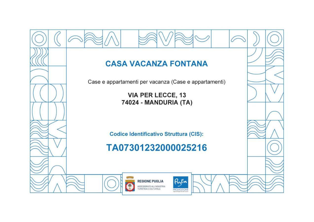 Casa Vacanza Fontana มันดูเรีย ภายนอก รูปภาพ